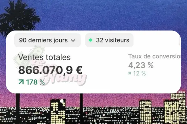 Capture de tableau de bord e-commerce 1 sur 7